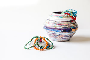 Recycled Paper Bead Bracelet - Tranquility