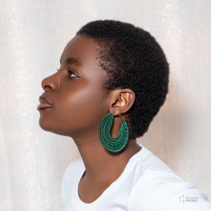 Thread earrings - Dark Green
