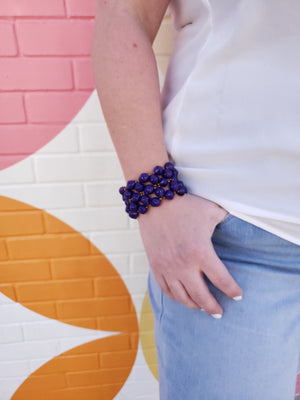 Recycled Paper Bead Bracelet - Royal
