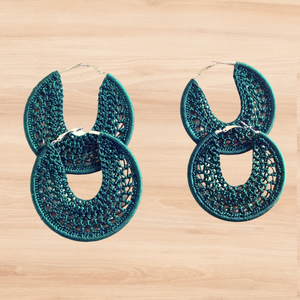 Thread earrings - Dark Green