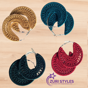 Thread earrings - Dark Green