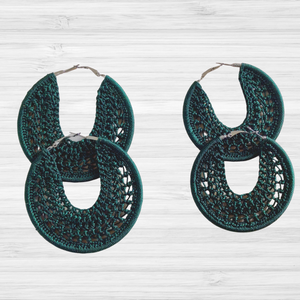 Thread earrings - Dark Green