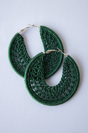 Thread earrings - Dark Green