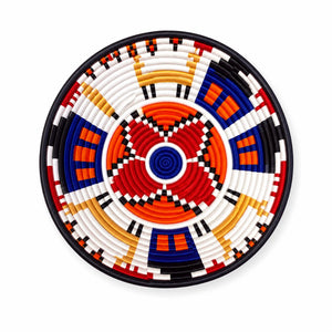 Handcrafted Red, Orange & Blue Artisan Basket - Kazinga