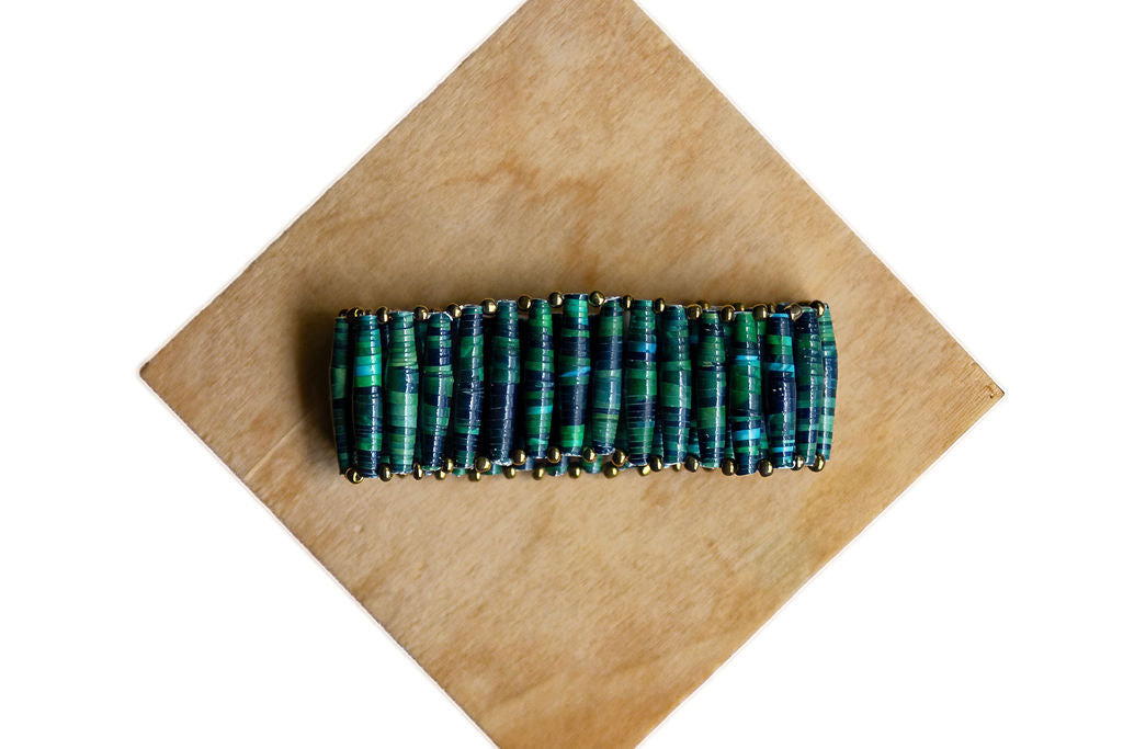 Recycled Paper Chocker Bracelet - Forest