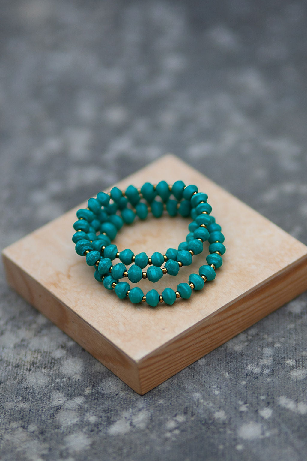 Recycled Paper Bracelet - Teal