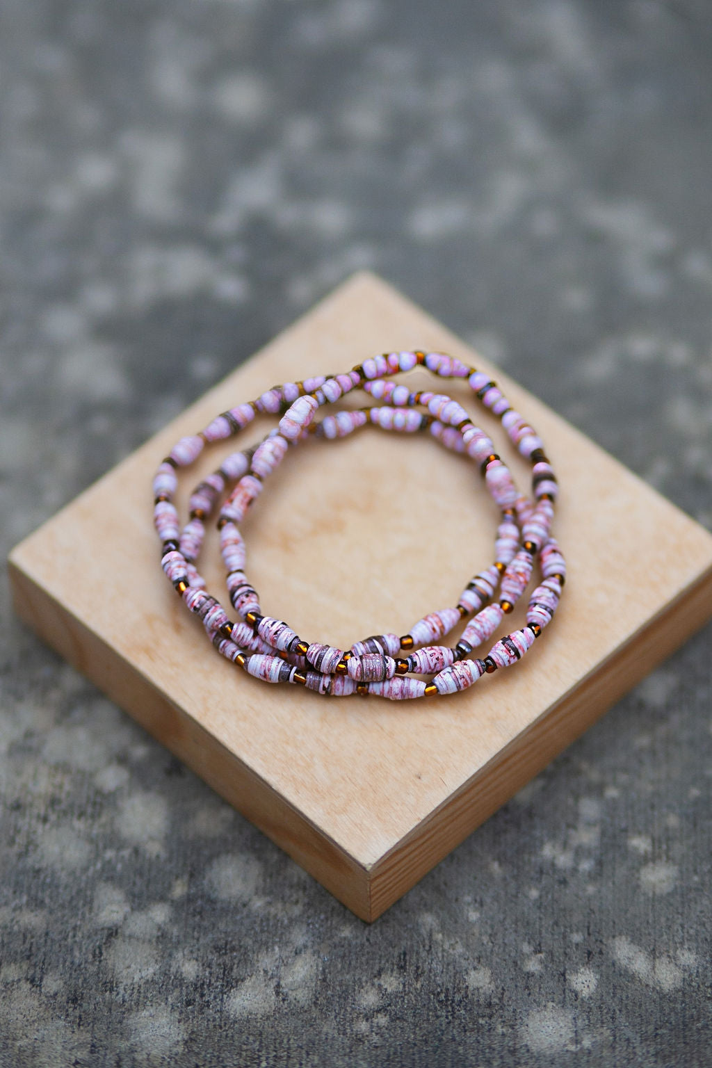 Recycled Paper Bracelet - Peach