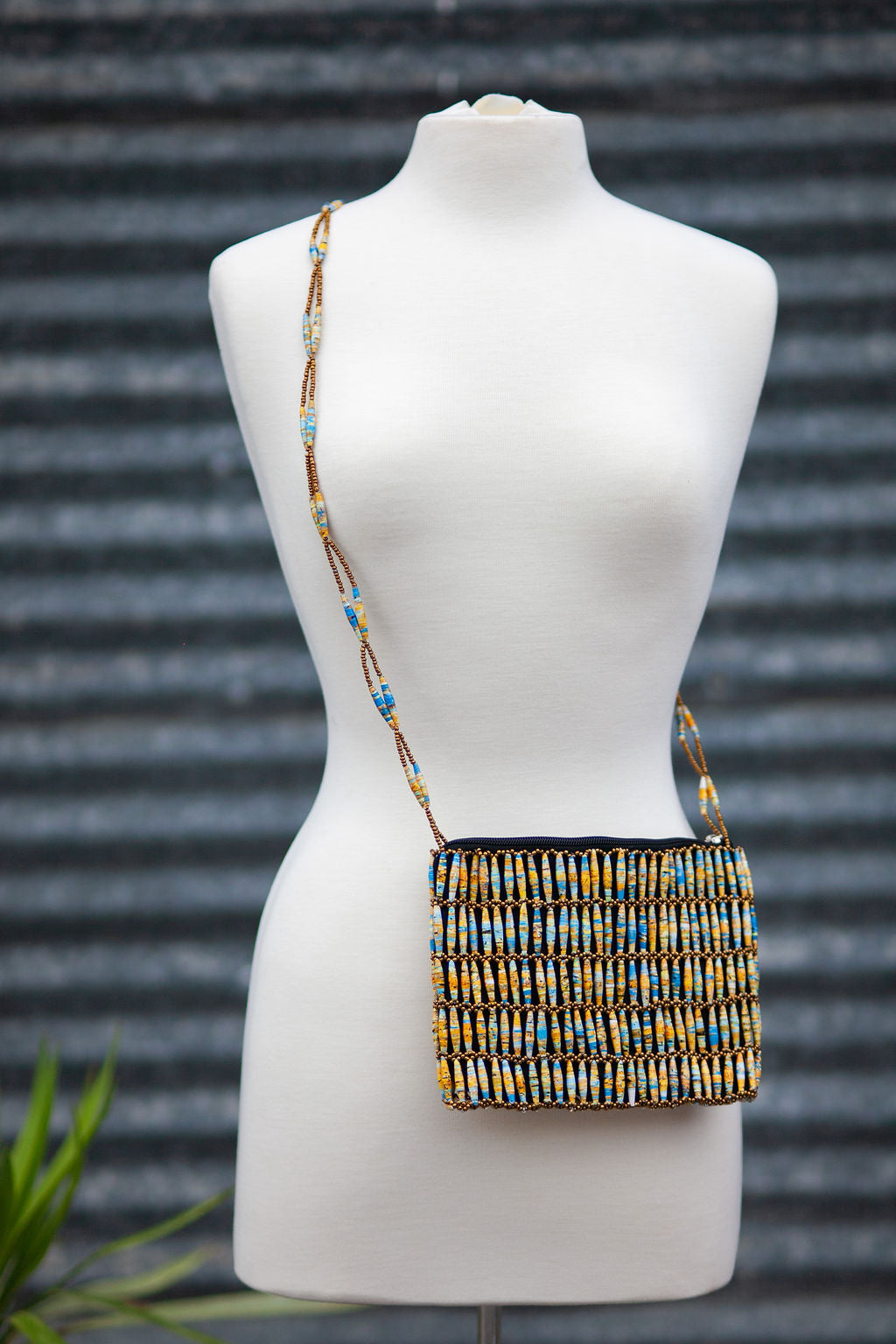 Recycled Paper Bead Clutch -Purple (Copy)