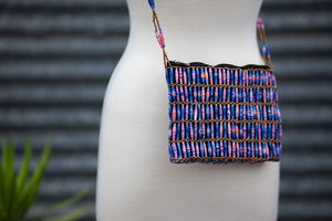 Recycled Paper Bead Clutch - Royal