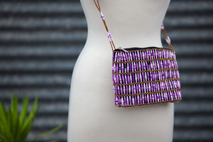 Recycled Paper Bead Clutch -Purple