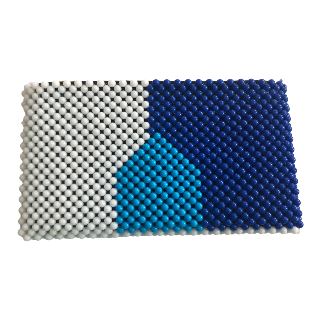 Acrylic Bead Clutch - Shades of Blue & White