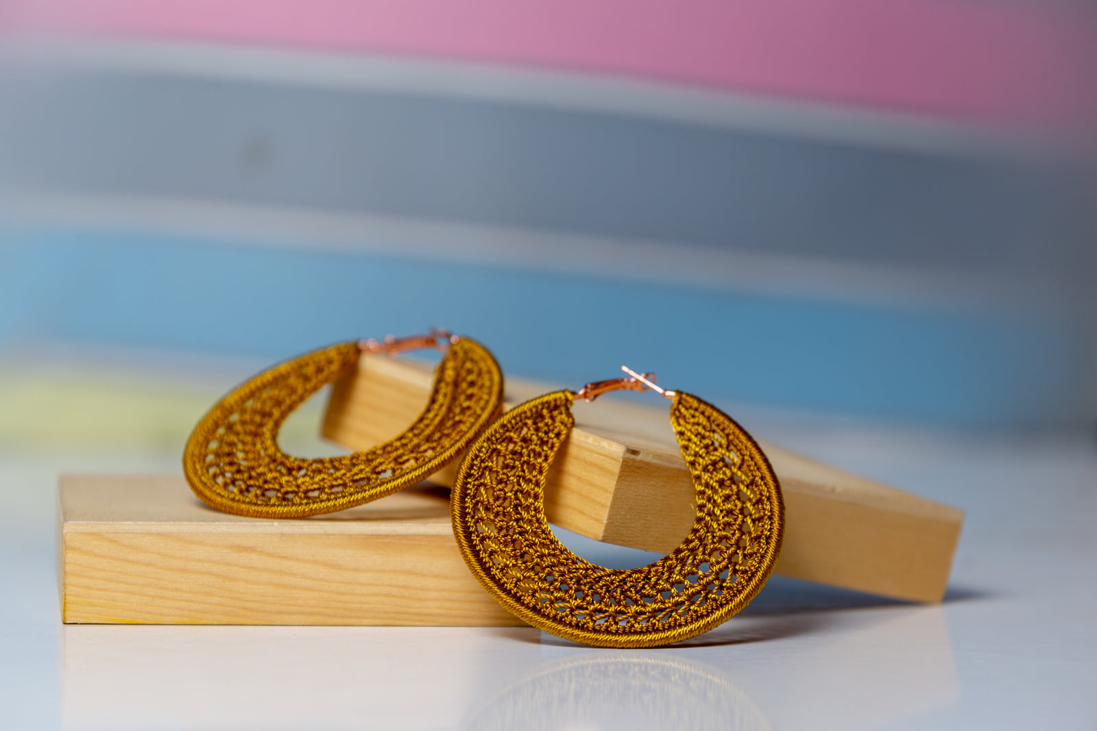 Thread earrings - Pumpkin