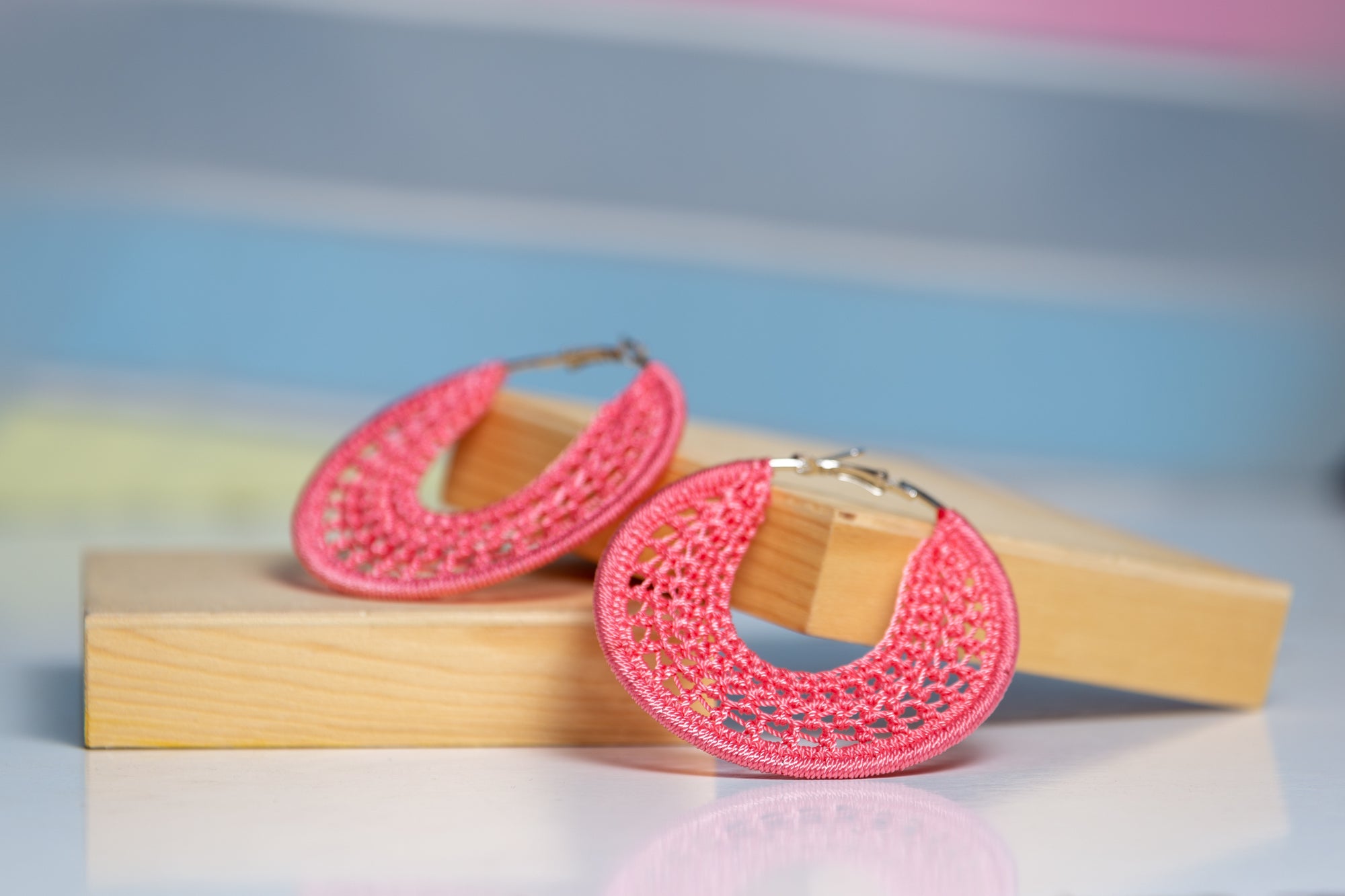 Thread earrings - Pink