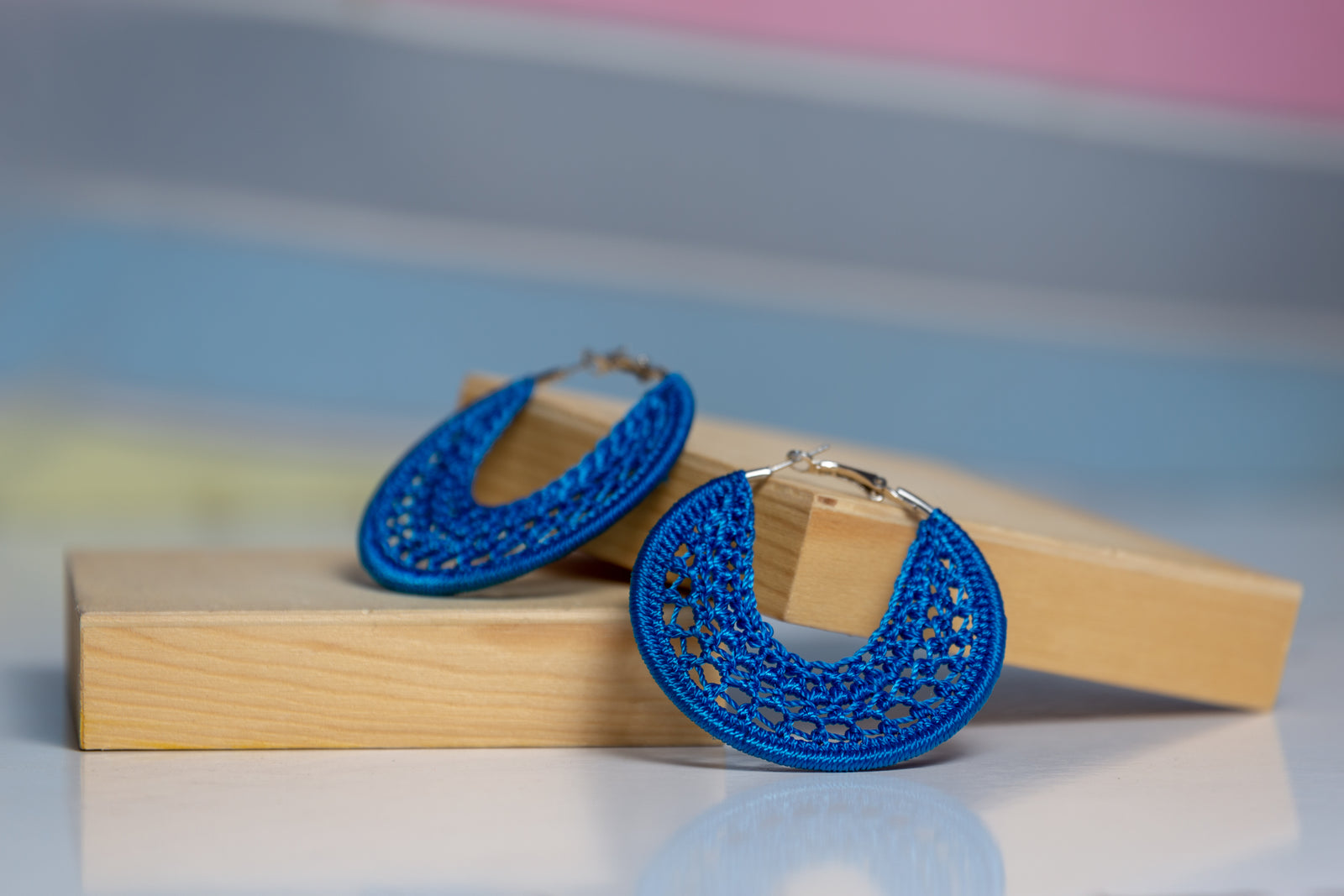 Thread earrings - Sea Blue