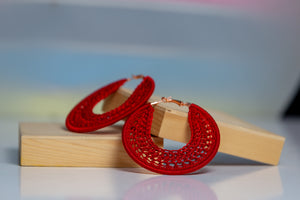 Thread earrings - Red