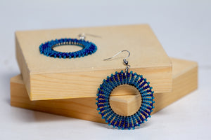 Beaded earrings - Navy