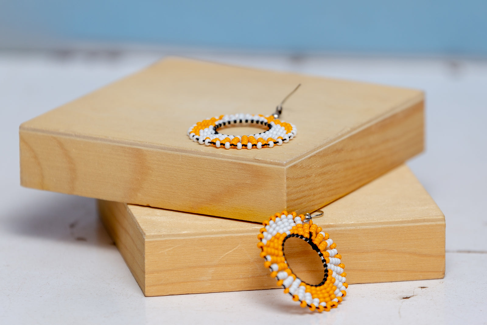 Beaded earrings - TX Longhorn