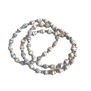 Recycled Paper Bead Bracelet - Royal