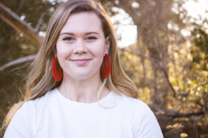 Thread earrings - Red