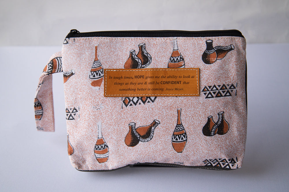 Leather Wristlet Clutch - Hope in Tough times