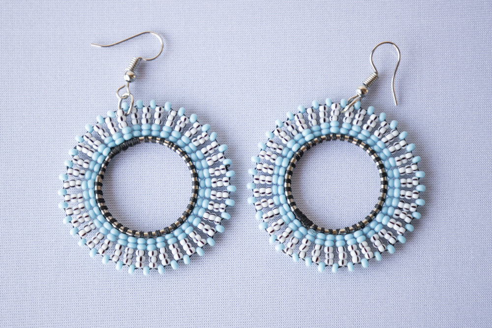 Beaded earrings - Sky Blue