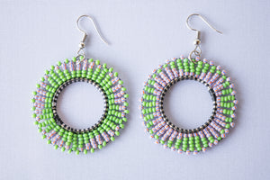 Beaded earrings - Lime Green