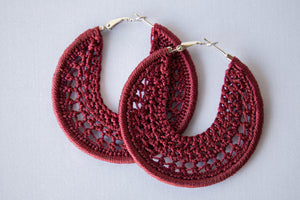 Thread earrings - Burgundy
