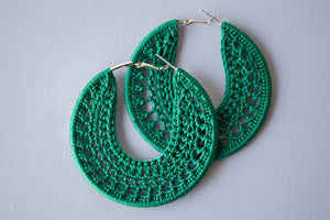 Thread earrings - Aqua Green
