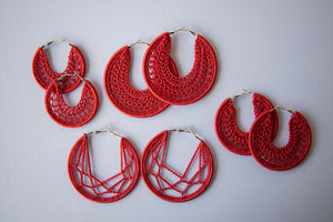 Thread earrings - Red