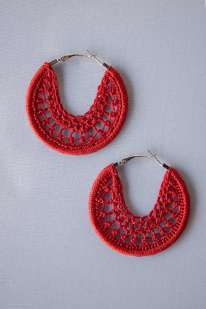 Thread earrings - Red