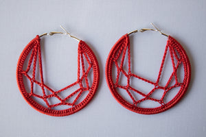 Thread earrings - Red