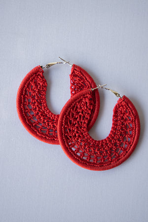 Thread earrings - Red