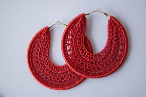 Thread earrings - Red