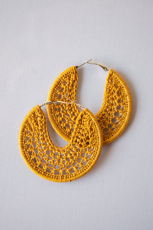 Thread earrings - Mustard