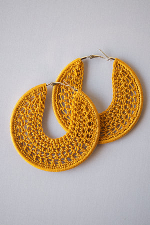 Thread earrings - Mustard