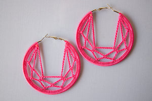Thread earrings - Pink
