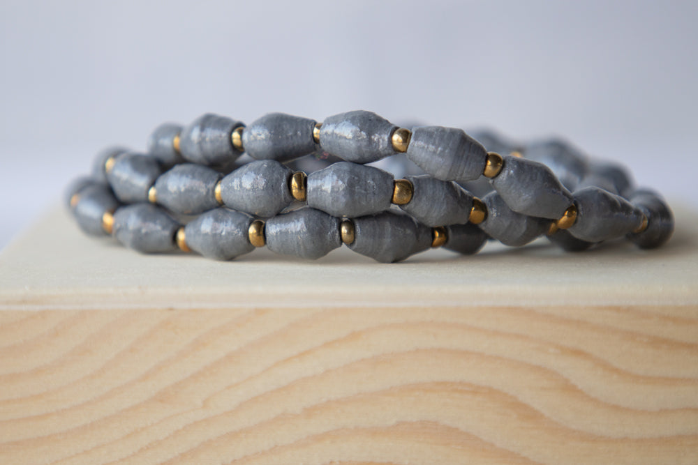 Recycled Paper Bead Bracelet - Honor