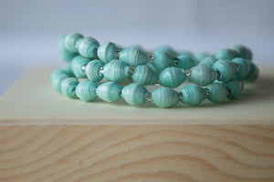 Recycled Paper Bead Bracelet - Blessed