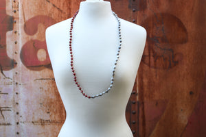 Natural seed and Recycled Paper Bead Necklace - Arya