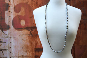 Natural seed and Recycled Paper Bead Necklace