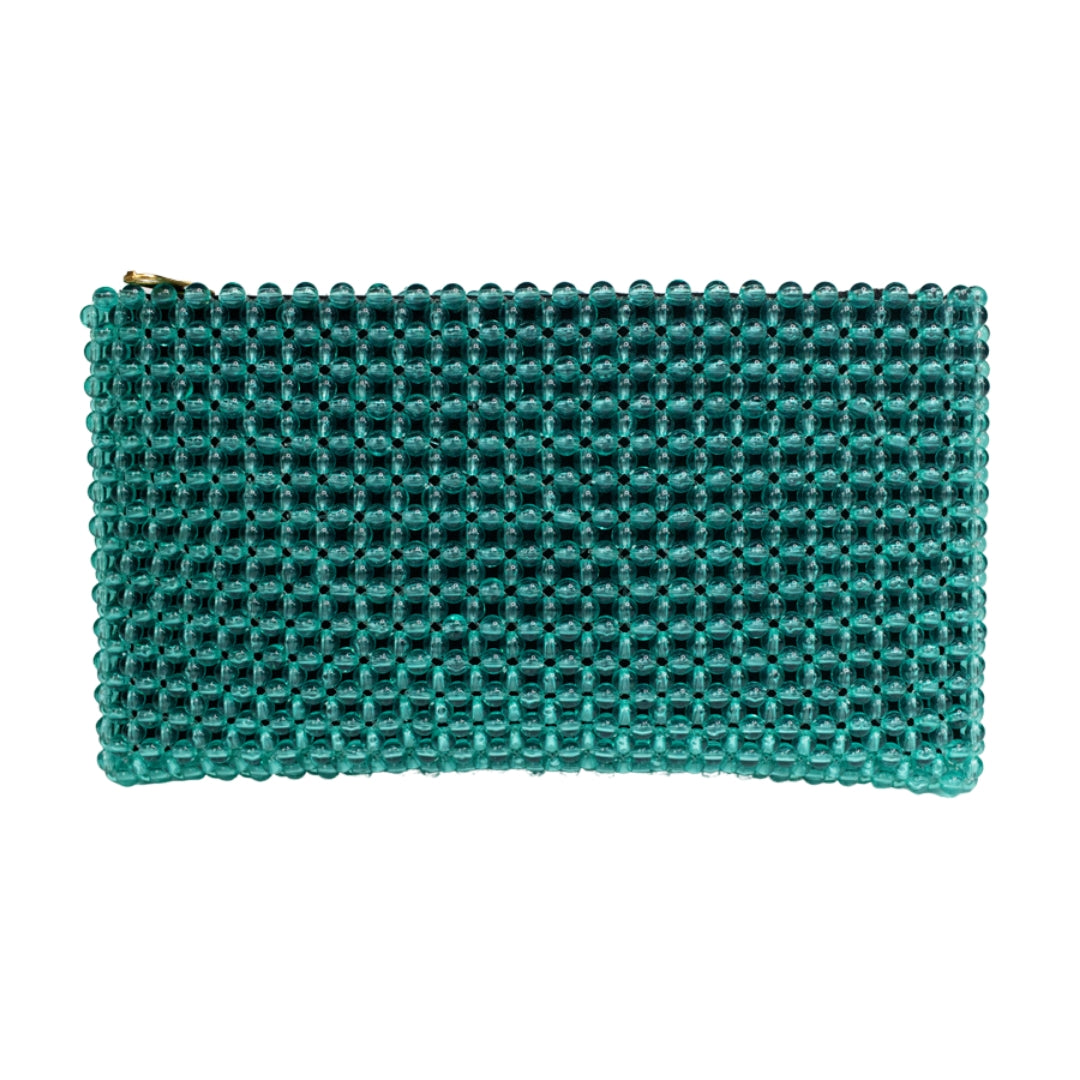 Acrylic Bead Clutch - Aqua
