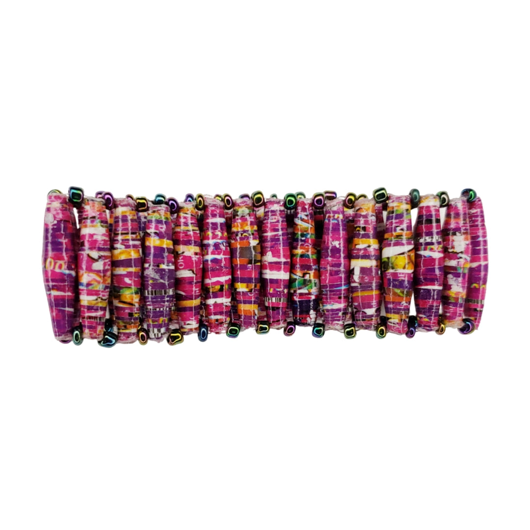 Recycled Paper Bead Bracelet - Alive