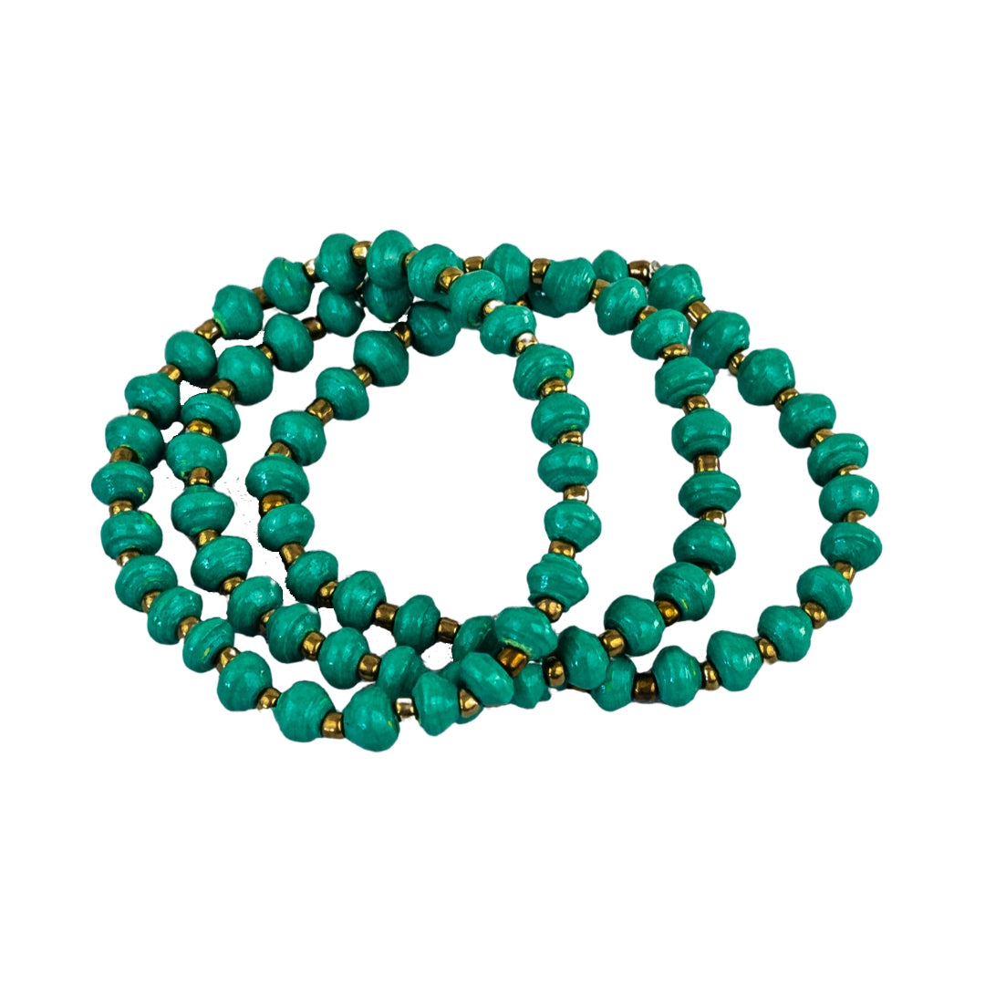 Recycled Paper Bead Bracelet - Joy