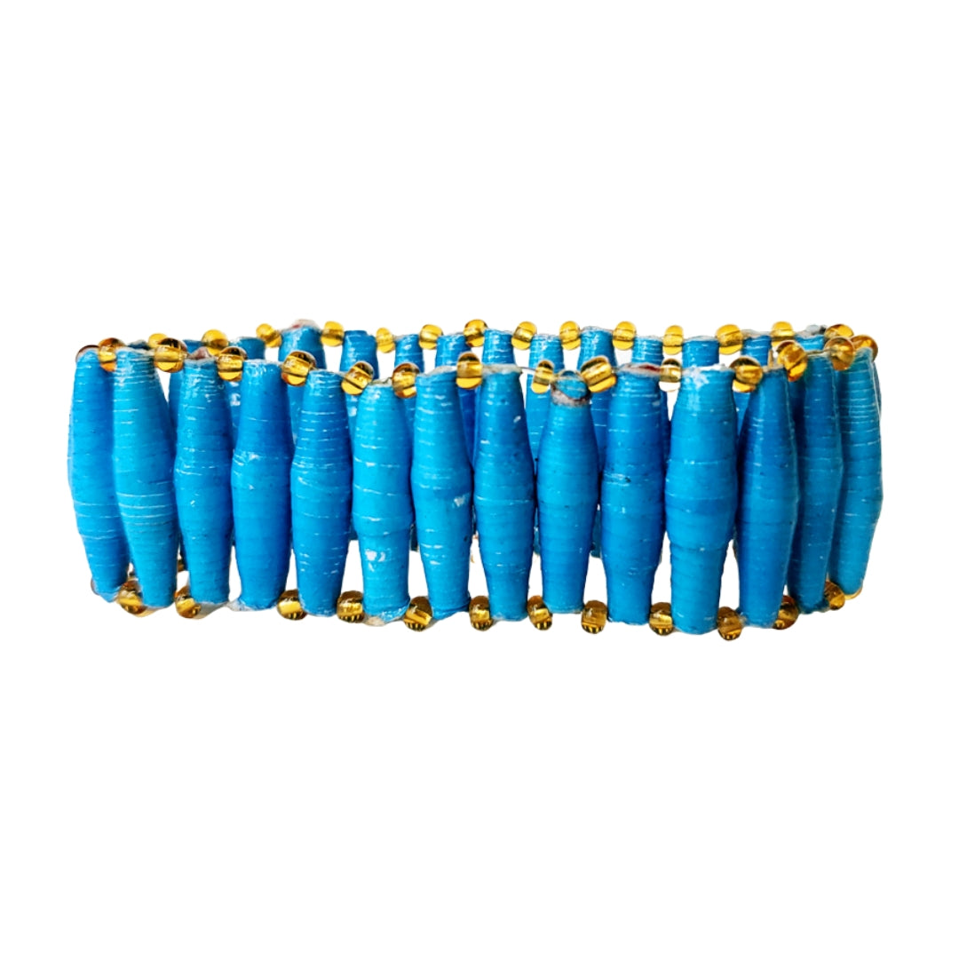 Recycled Paper Bead Bracelet - Tranquility
