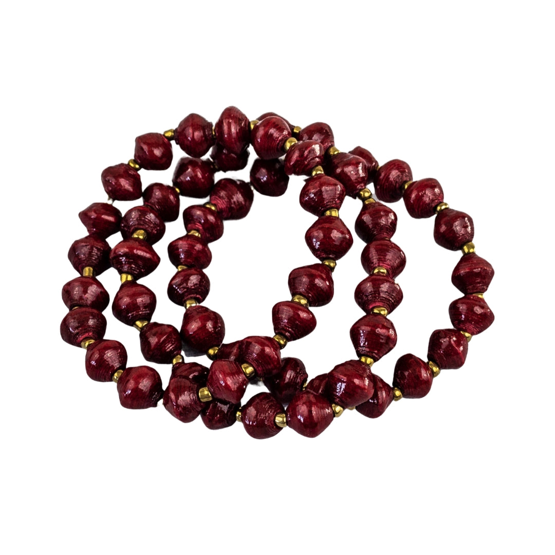 Recycled Paper Bead Bracelet - Treasure