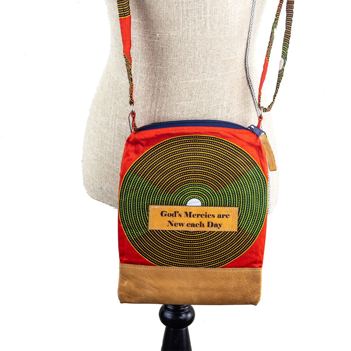 Fabric & Leather Crossbody Purse - God's Mercies