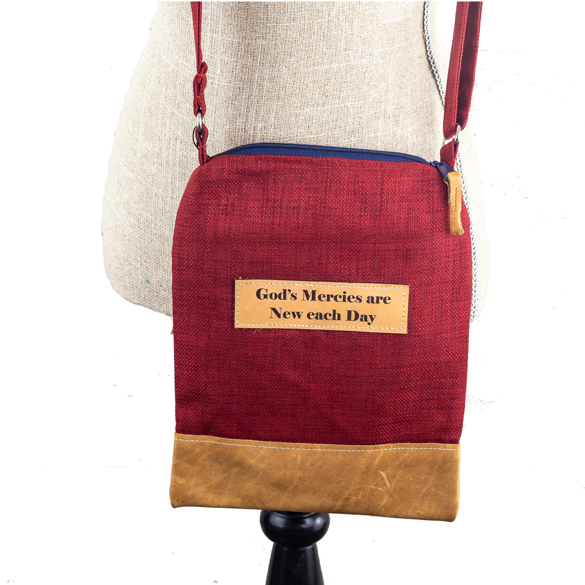 Fabric & Leather Crossbody Bag - God's Mercies